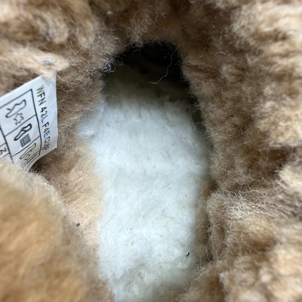 UGG Ultra Mini Maxi Curly Sherpa Boots Little Girls 12 Chestnut Suede Zip Cozy
